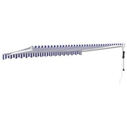 Copertină Automată Retractabilă 4x3m - Albastru/Alb | Livrare Gratuită