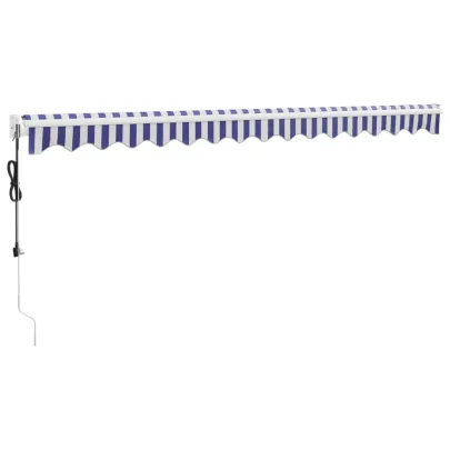 Copertină Automată Retractabilă 4x3m - Albastru/Alb | Livrare Gratuită