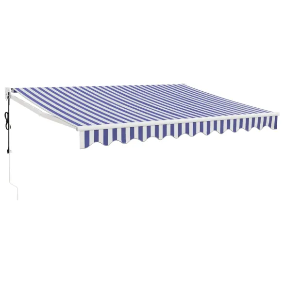 Copertină Automată Retractabilă 3.5x2.5m - Albastru/Alb