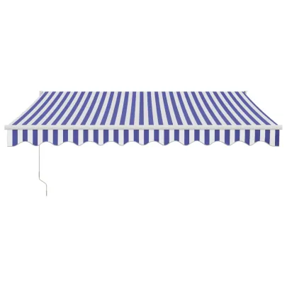 Copertină Automată Retractabilă 3.5x2.5m - Albastru/Alb