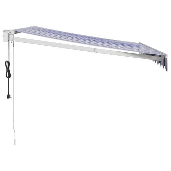 Copertină Automată Retractabilă 3.5x2.5m - Albastru/Alb