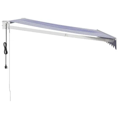 Copertină Automată Retractabilă 3.5x2.5m - Albastru/Alb