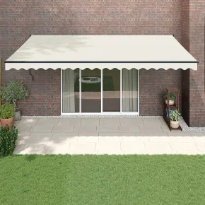 Copertină retractabilă crem 5x3m - Aluminiu și textil | Livrare gratuită