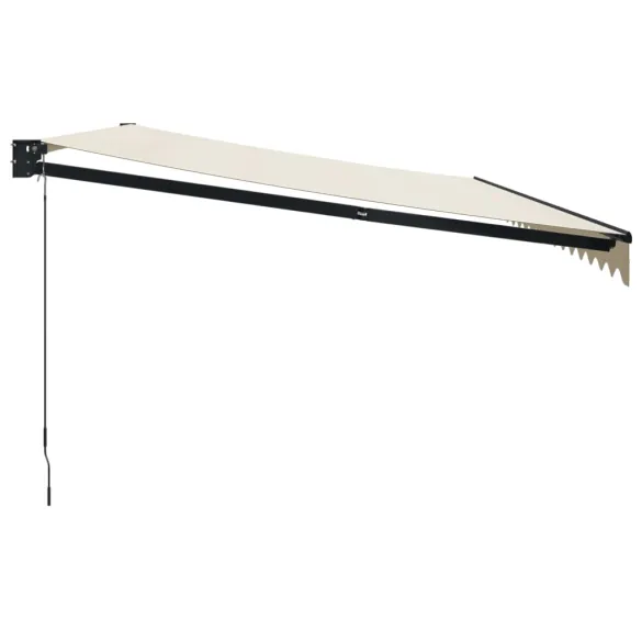 Copertină retractabilă crem 5x3m - Aluminiu și textil | Livrare gratuită