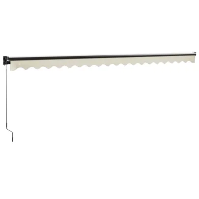 Copertină retractabilă crem 5x3m - Aluminiu și textil | Livrare gratuită