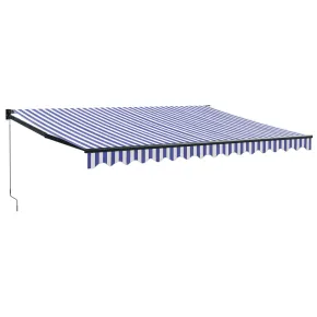 Copertină Retractabilă Albastru/Alb 4x3m - Textil/Aluminiu 2