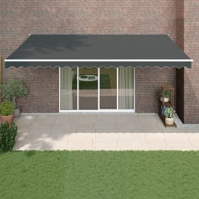 Copertină Retractabilă Antracit 5x3m - Textil și Aluminiu