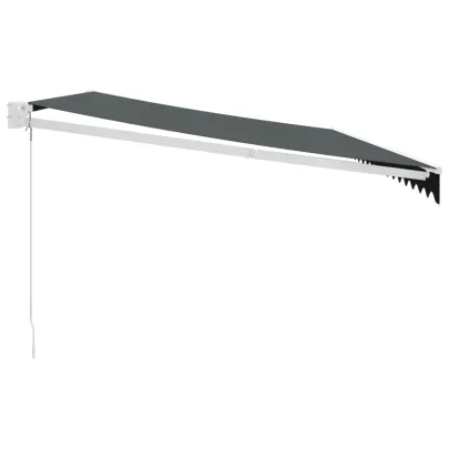 Copertină Retractabilă Antracit 5x3m - Textil și Aluminiu