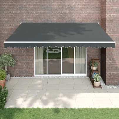 Copertină Retractabilă Antracit 4,5x3 m - Textil și Aluminiu