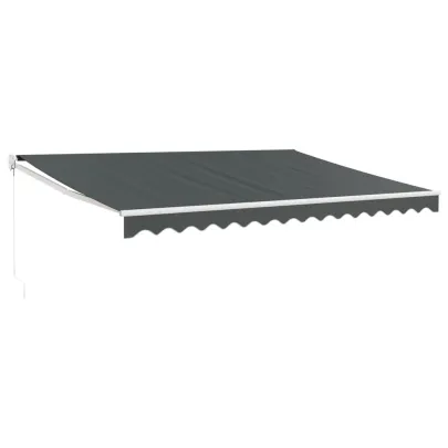 Copertină Retractabilă Antracit 4,5x3 m - Textil și Aluminiu