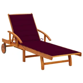 Șezlong Grădină Premium cu Pernă - Lemn Acacia | Livrare Gratuită