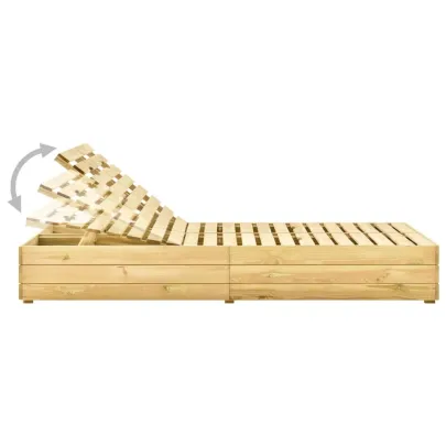 Șezlong Dublu Grădină - Lemn Pin Verde | Livrare Gratuită