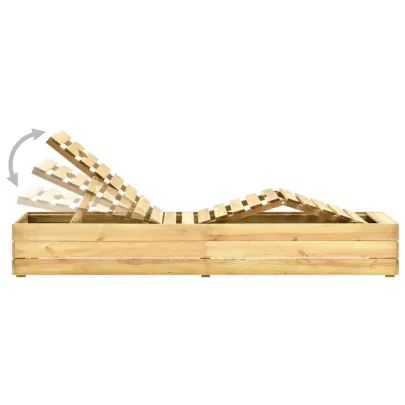 Șezlong cu Masă din Lemn Pin - Livrare Gratuită