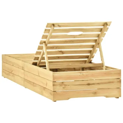 Șezlong Lemn Pin Verde | Rezistent Intemperii | Livrare Gratuită