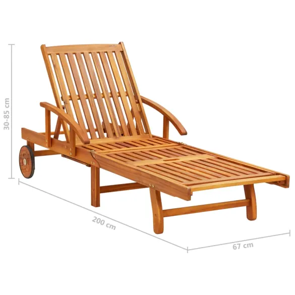 Șezlong Grădină cu Masă - Lemn Acacia, Livrare Gratuită Șezlong Grădină cu Masă - Lemn Acacia, Livrare Gratuită