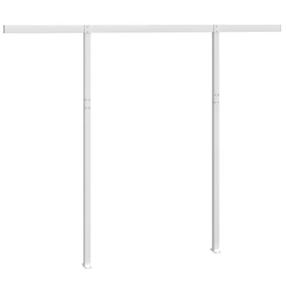 Set Stâlpi Copertină Alb Fier 300x245 cm | Livrare Gratuită