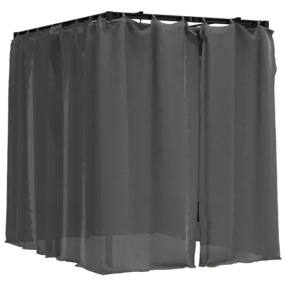 Șezlong Dublu cu Perdele Lateral și Baldachin - Antracit