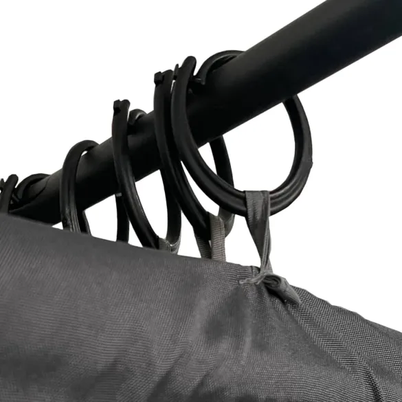 Șezlong Dublu cu Perdele Lateral și Baldachin - Antracit