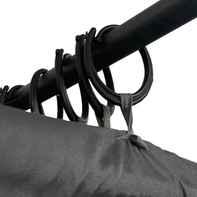 Șezlong Dublu cu Perdele Lateral și Baldachin - Antracit