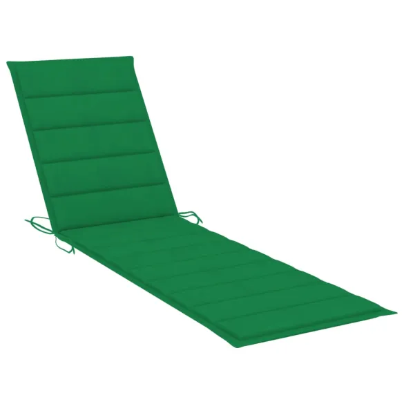 Șezlong Lemn de Tec cu Pernă Verde - Livrare Gratuită Șezlong Lemn de Tec cu Pernă Verde - Livrare Gratuită