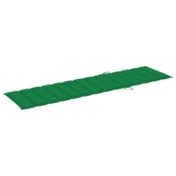 Șezlong Lemn de Tec cu Pernă Verde - Livrare Gratuită Șezlong Lemn de Tec cu Pernă Verde - Livrare Gratuită