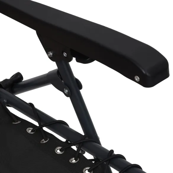 Scaun Șezlong Pliabil Negru - Livrare Gratuită