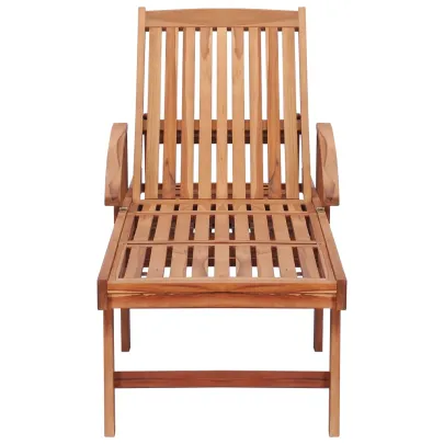 Șezlong Lemn Tec cu Pernă - Comfort și Durabilitate