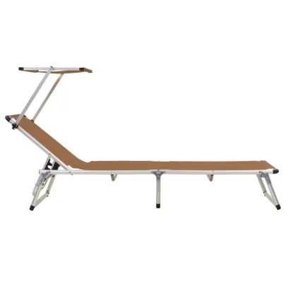 Șezlonguri Pliabile cu Acoperiș | Set 2 Bucăți | Livrare Gratuită