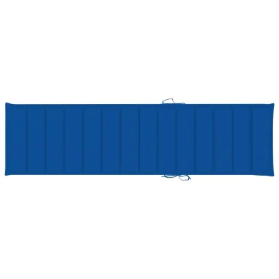 Șezlong Lemn Tec cu Pernă Albastru Regal - Livrare Gratuită