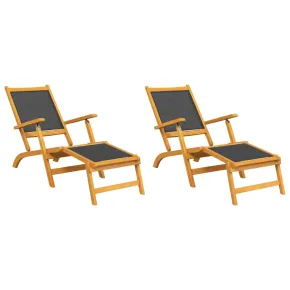 Șezlonguri Exterior Lemn Acacia - Set 2 Bucăți | Livrare Gratuită 2