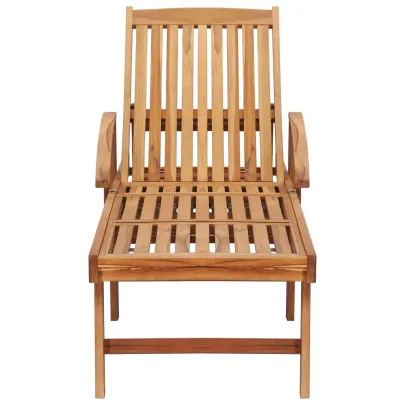 Șezlong Premium cu Masă - Lemn de Tec | Livrare Gratuită