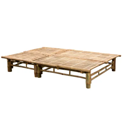 Șezlong 2 Persoane Bambus cu Perne | Livrare Gratuită