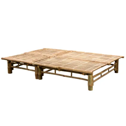 Șezlong 2 Persoane Bambus cu Perne | Livrare Gratuită