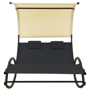 Șezlong Dublu cu Baldachin - Relaxare în Grădină sau Plajă 2