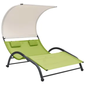 Șezlong Dublu cu Baldachin Verde | Livrare Gratuită 7-9 Zile