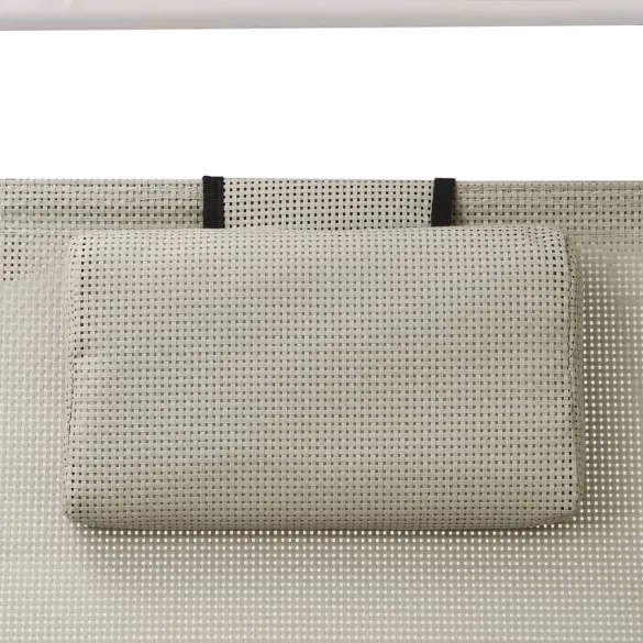 Șezlong Dublu cu Baldachin Crem - Livrare Gratuită