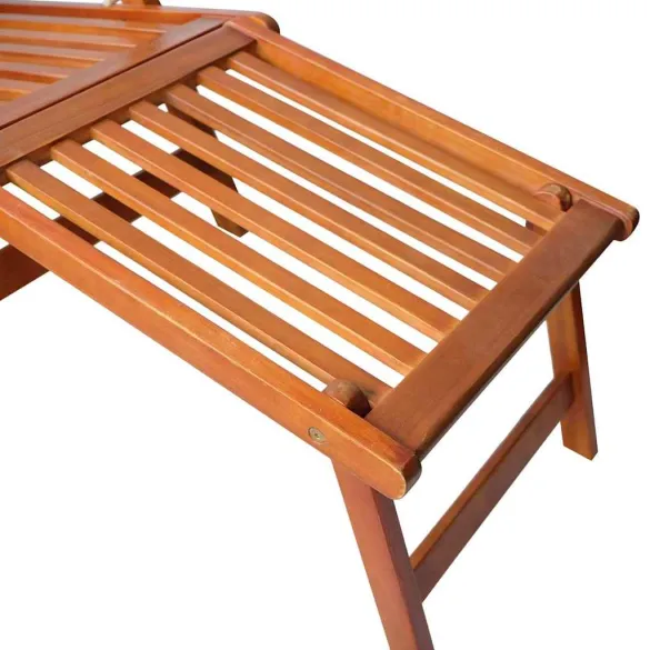 Șezlong Exterior Lemn Masiv Acacia cu Pernă - Livrare Gratuită Șezlong Exterior Lemn Masiv Acacia cu Pernă - Livrare Gratuită