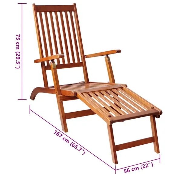 Șezlong Exterior Lemn Masiv Acacia cu Pernă - Livrare Gratuită Șezlong Exterior Lemn Masiv Acacia cu Pernă - Livrare Gratuită