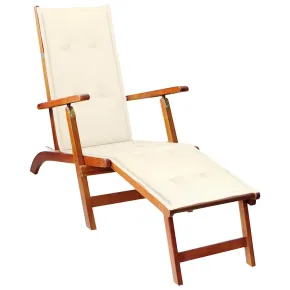 Șezlong Exterior Lemn Acacia cu Pernă | Livrare Gratuită