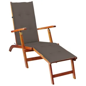 Șezlong Exterior Lemn Acacia cu Pernă - Livrare Gratuită