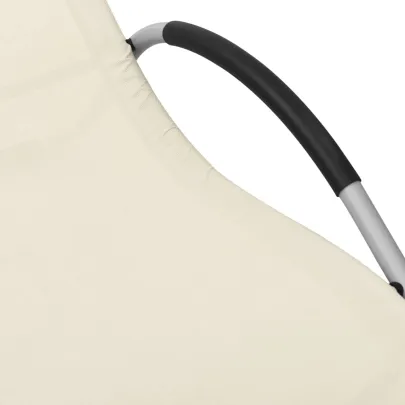 Șezlong Exterior Textilenă - Crem și Gri | Livrare Gratuită