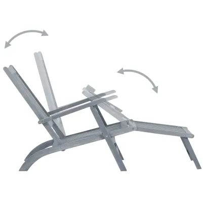 Șezlong Exterior Lemn Acacia cu Pernă - Livrare Gratuită