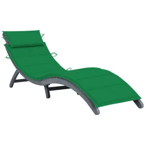 Șezlong din Lemn de Acacia cu Pernă - Livrare Gratuită