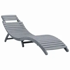 Șezlong din Lemn de Acacia cu Pernă - Livrare Gratuită 2