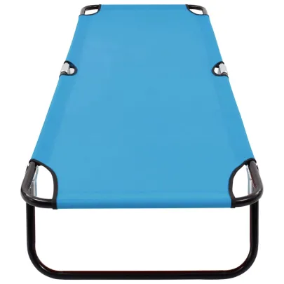 Șezlong Pliabil Albastru Turcoaz - Oțel Rezistent