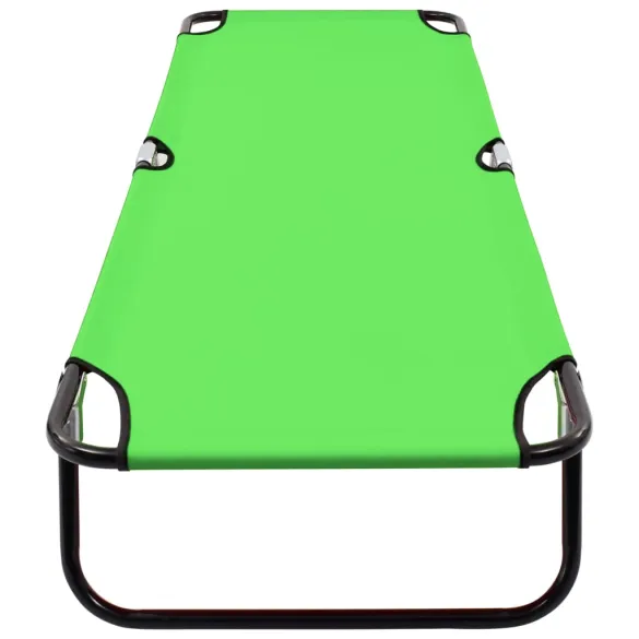 Șezlong Pliabil Verde - Oțel Rezistent | Livrare Gratuită
