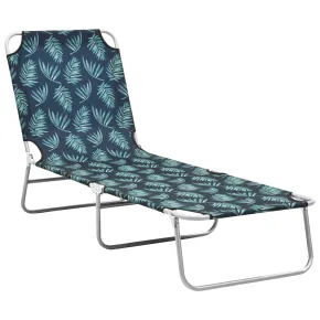 Șezlong Pliabil cu Model Frunze - Oțel și Textil - Comfort