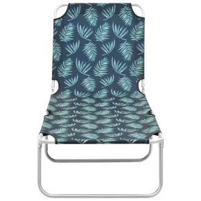 Șezlong Pliabil cu Model Frunze - Oțel și Textil - Comfort 2