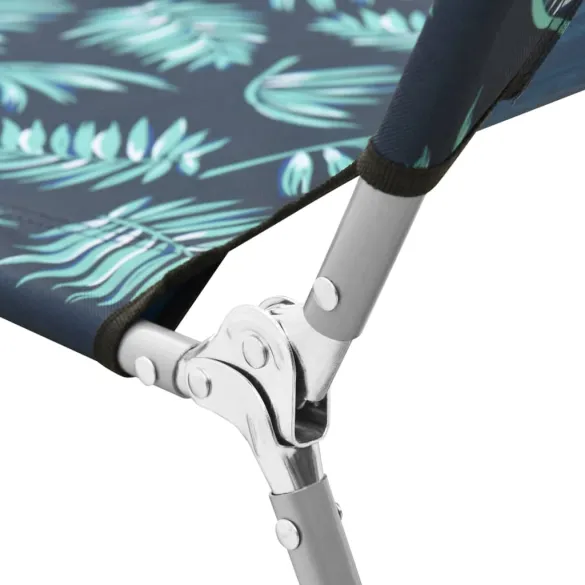 Șezlong Pliabil cu Model Frunze - Oțel și Textil - Comfort