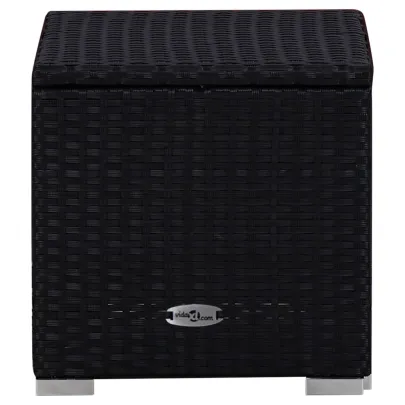 Șezlong cu Măsuță de Ceai - Albastru, Poliratan Rezistent